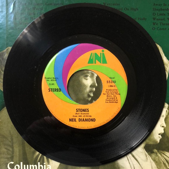 Neil Diamond Crunchy Granola Suite/Stones Vinyl 45 Record '71 - Picture 1 of 4